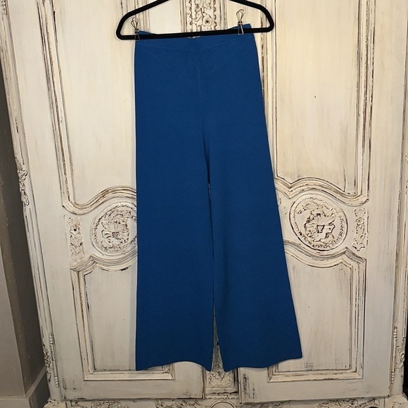 11 . HONORE’ Celia Wide Leg Sweater Pant Cerulean Blue Size 0 or Size 12 NWT - Picture 7 of 10